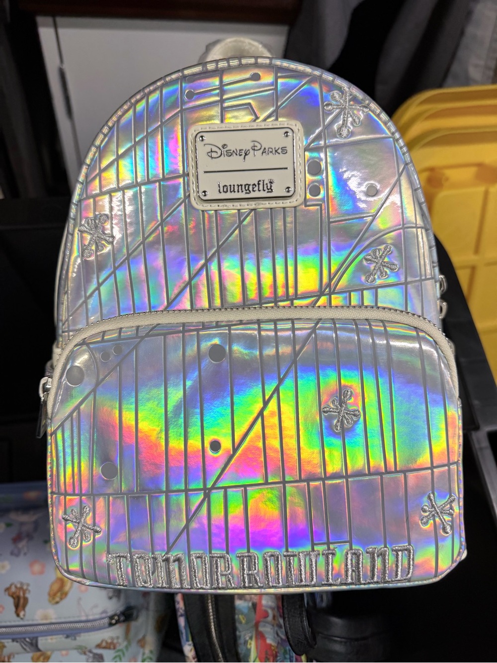 Loungefly Holographic Iridescent Tomorrowland Mini Backpack - Silver Rainbow